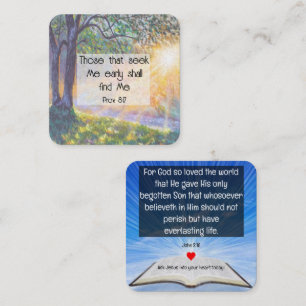 Cartão De Visita Quadrado Placa de Trato do Evangelho