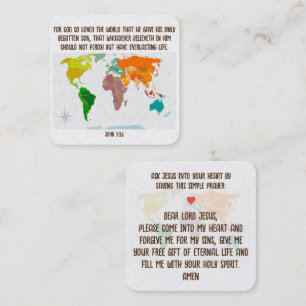 Cartão De Visita Quadrado Placa de Trato do Evangelho