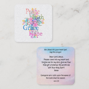 Cartão De Visita Quadrado Placa de Trato do Evangelho