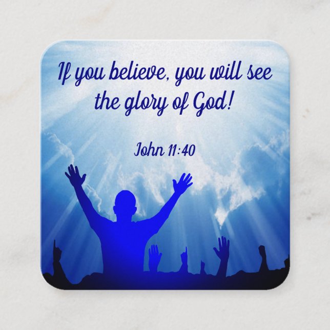 Cartão De Visita Quadrado Placa de Trato do Evangelho (Frente)