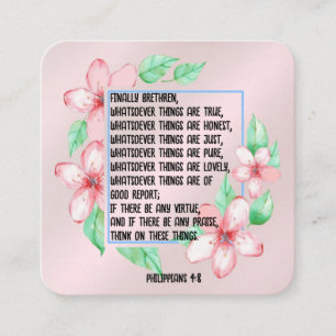 Cartão De Visita Quadrado Placa de Trato do Evangelho