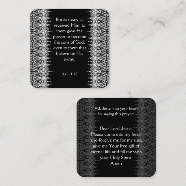 Cartão De Visita Quadrado Placa de Trato do Evangelho (Frente/Verso)