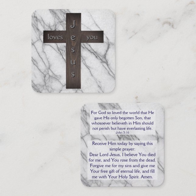 Cartão De Visita Quadrado Placa de Trato do Evangelho (Frente/Verso)