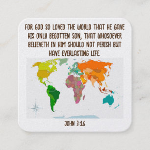 Cartão De Visita Quadrado Placa de Trato do Evangelho