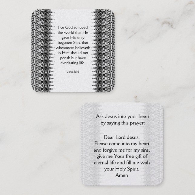 Cartão De Visita Quadrado Placa de Trato do Evangelho (Frente/Verso)