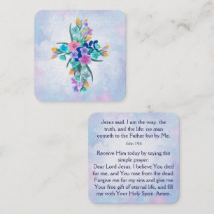 Cartão De Visita Quadrado Placa de Trato do Evangelho