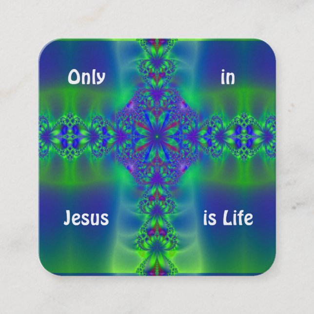 Cartão De Visita Quadrado Placa de Trato do Evangelho (Frente)