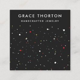 Cartão De Visita Quadrado Placa de Vídeo de Confetti Festivo