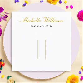 Cartão De Visita Quadrado Placa de vídeo do clipe de cabelo Dourado Elegante