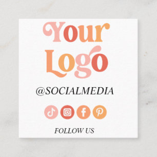 Cartão De Visita Quadrado Placa de vídeo personalizada moderna