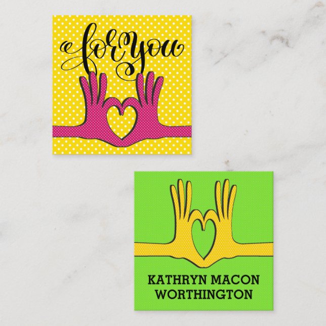 Cartão De Visita Quadrado Placas de gabinete Bolinhas Poppin (Frente/Verso)