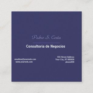 Cartão De Visita Quadrado Plain Simplicity Purple I Freelancer Unique Cool