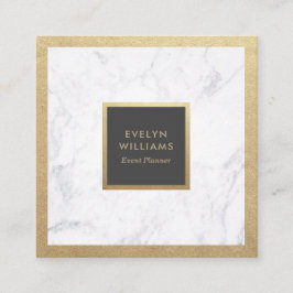 Cartão De Visita Quadrado Planejador cinzento escuro Luxe moderno do ouro &