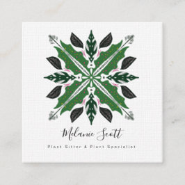 Cartão De Visita Quadrado Planta Da Casa Deixa Botânica Especialista Em Botâ