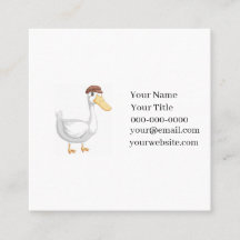 Playful Cartoon Duck with Brown Hat