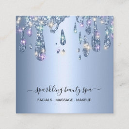 Cartão De Visita Quadrado *~* Pó Blue Metal Drivers GLITTER AP7 