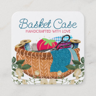 Cartão De Visita Quadrado Pontas de costura cesto de artesanatos de tecido d