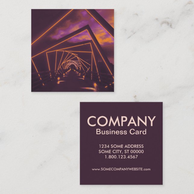 Cartão De Visita Quadrado ponte de trilha alta (Frente/Verso)