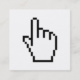 CARTÃO DE VISITA QUADRADO PONTEIRO DE MÃOS DO COMPUTADOR / CURSOR DO MOUSE
