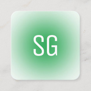 Cartão De Visita Quadrado Ponto Suave - Iniciais - Empresa Grass Green Squar