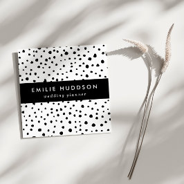 Cartão De Visita Quadrado Pontos Dalmáticos, Pontos Dalmáticos, Preto e Bran