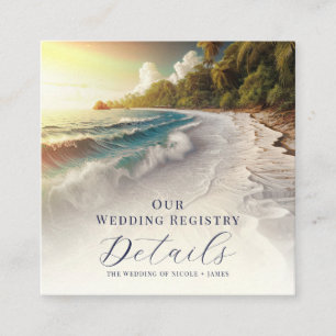 Cartão De Visita Quadrado Pôr do Sol na Praia do Paraíso Registro Costeiro C