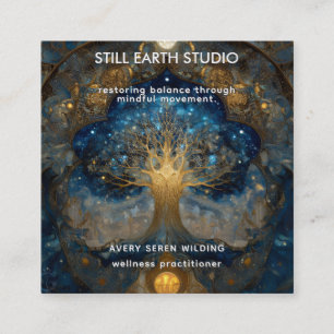 Cartão De Visita Quadrado Portal Celestial   Árvore da Vida