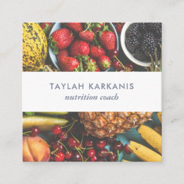 Cartão De Visita Quadrado Praça da Fruta Colorida do Campo de Saúde