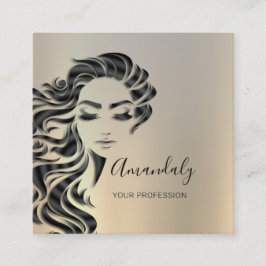 Cartão De Visita Quadrado Praça das Cinzas de Salão de Cabelo das Eilashes P