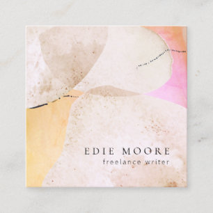 Cartão De Visita Quadrado Praça de Arte por Aquarela Abstrato Artística