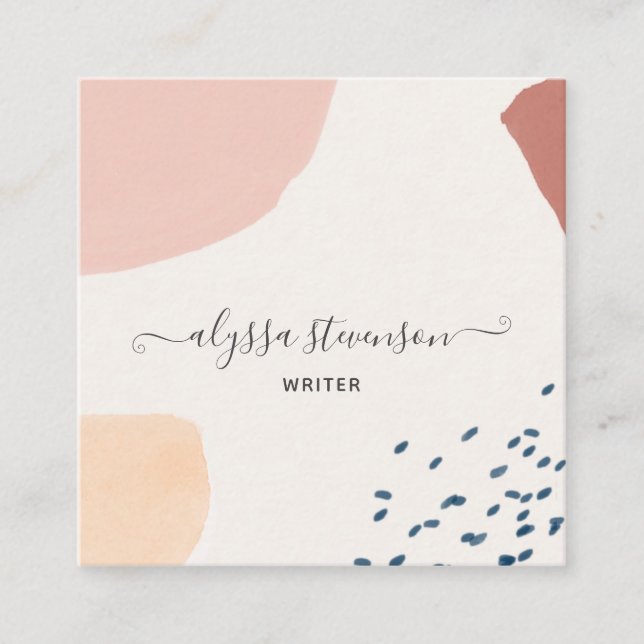 Cartão De Visita Quadrado Praça de Boho Moderno Única Terracotta Terthy (Frente)