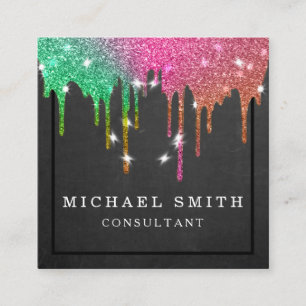 Cartão De Visita Quadrado Praça do logotipo de código QR moderno minimalista