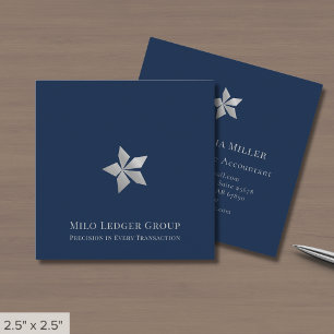 Cartão De Visita Quadrado Praça do logotipo personalizado azul marinho
