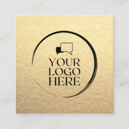 Cartão De Visita Quadrado Praça Dourada adicione seu logotipo metálico chic 