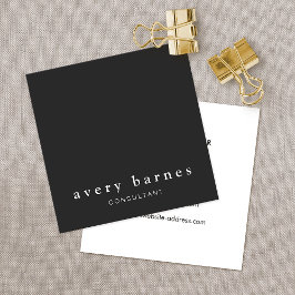 Cartão De Visita Quadrado Praça Negra Minimalista Moderna Profissional