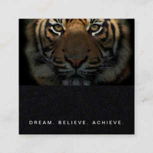 Cartão De Visita Quadrado Praça Preta Premium do Treinador de malhações