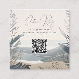 Cartão De Visita Quadrado Praia costeira online rsvp
