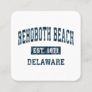 Cartão De Visita Quadrado Praia de Rehoboth Delaware DE Design Esportivo Ant