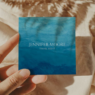 Cartão De Visita Quadrado Praia Elegante do Mar Azul