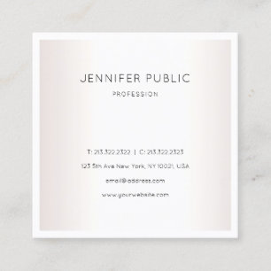 Cartão De Visita Quadrado Prata Faux Elegante Moderna Elegante