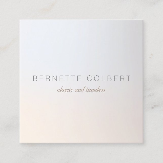 Cartão De Visita Quadrado Prata Luminosa Moderna Elegante Profissional (Frente)