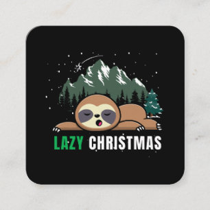 Cartão De Visita Quadrado Preguiçoso Sloth de Natal Engraçado