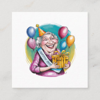 Cartão De Visita Quadrado Presente de aniversário engraçado da Nana