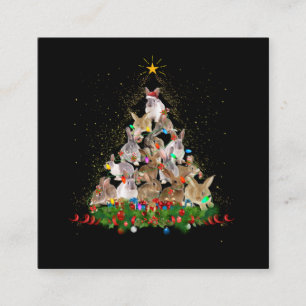 Cartão De Visita Quadrado Presente de Bunny  Árvore de Natal de Bunny Coelh
