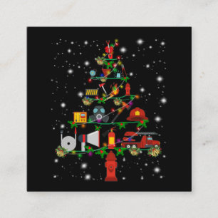 Cartão De Visita Quadrado Presente do Bombeiro  Feliz Natal para os Bombeiro