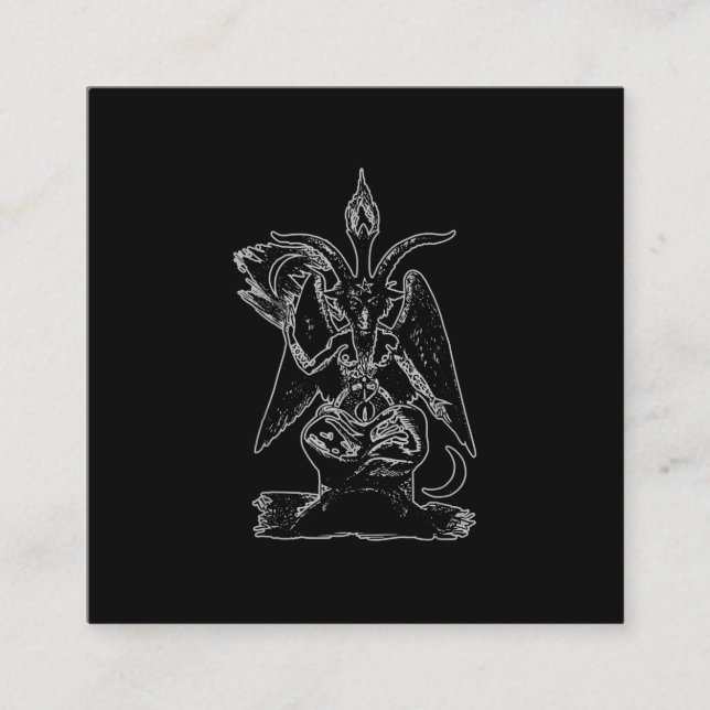 Cartão De Visita Quadrado Presente oculto de Satã de cabra Lúcifer Mágico Pr (Frente)