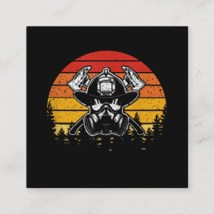 Cartão De Visita Quadrado Presentes de Bombeiros de Sunset Retro Vintage   L