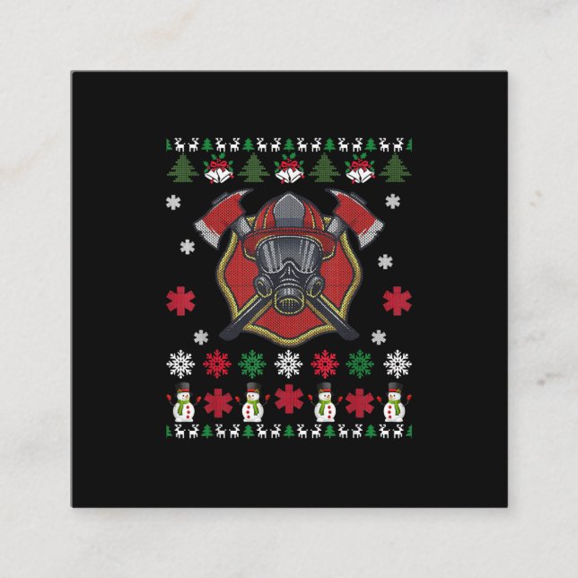 Cartão De Visita Quadrado Presentes Engraçados De Fogueira De Natal (Frente)