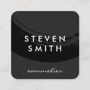 Cartão De Visita Quadrado Preto escovado artístico no preto