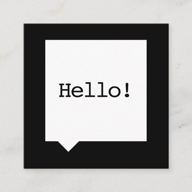 Cartão de visita quadrado preto minimalista de (Frente)